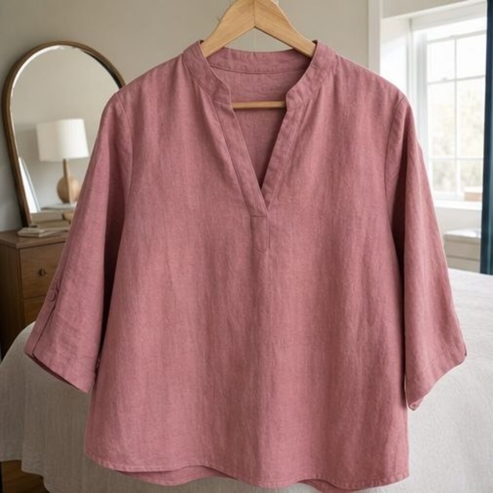 Rust Pleated Blouse